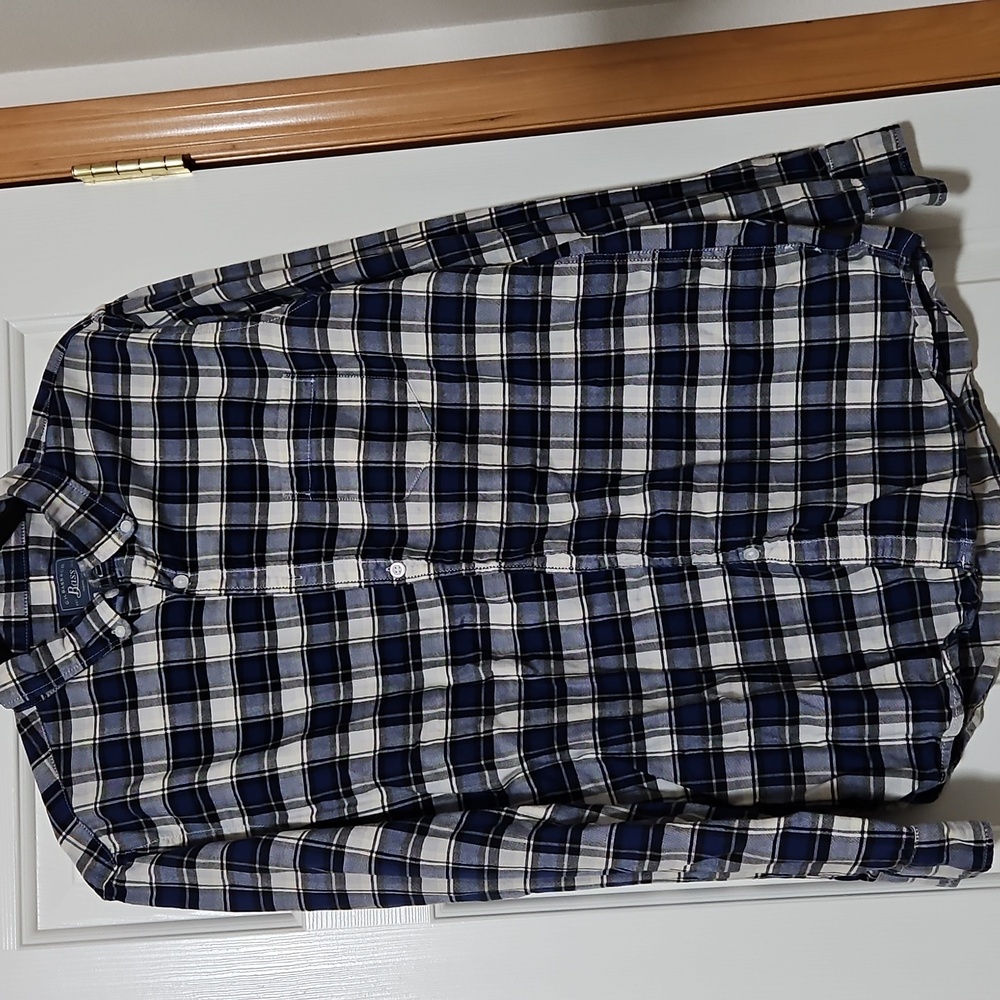 Blue and white Bass Plaid Shirt